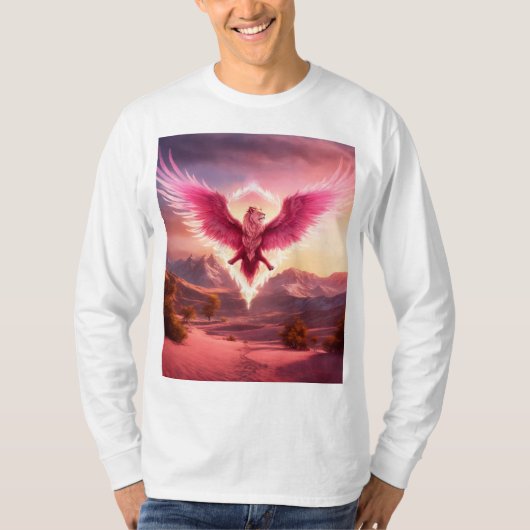 "Frosty Phoenix Art: Mystische Winter-Avian Dekora T-Shirt (Vorderseite)