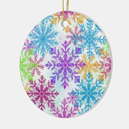 Frosty Rainbow Flakes — Bright Winter Ornament (Links)