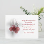 Frosty Red Berries Business Christmas Holiday Card Einladung (Stehend Vorderseite)