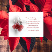 Frosty Red Berries Business Christmas Holiday Card Einladung
