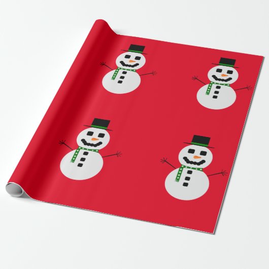 Frosty Red Wrapping Paper Geschenkpapier (Ungerollt)