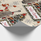 Frosty Retro Christmas Wrapping Paper Geschenkpapier (Ecke)