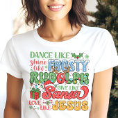 Frosty Rudolph Santa Jesus Christlich Weihnachten Tri-Blend Shirt