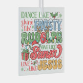 Frosty, Rudolph, Santa und Jesus Ornament Aus Glas (Vorderseite Rechts)