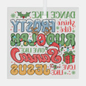 Frosty, Rudolph, Santa und Jesus Ornament Aus Glas (Rückseite)