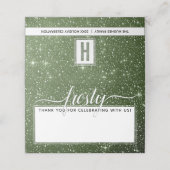 FROSTY Rustic Sage Green Watercolor Monogram Platzkarte (Außenseite Aufgefaltet)