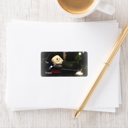Frosty S'mores Snowman Gift Labels Adressaufkleber (Insitu)