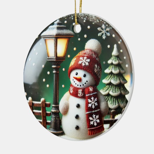 Frosty Snow Globe Keramik Ornament (Links)