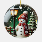 Frosty Snow Globe Keramik Ornament (Hinten)