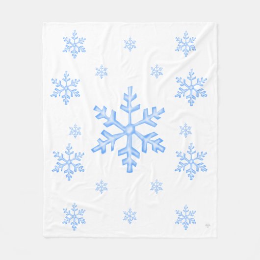 Frosty Snowflake Pattern Throw Fleece Blanket (Vorderseite)