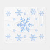 Frosty Snowflake Pattern Throw Fleece Blanket (Vorderseite (Horizontal))