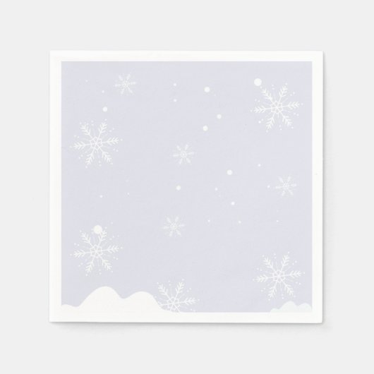 Frosty Snowflakes Geburtstagsparty Serviette (Vorderseite)