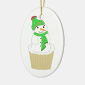 Frosty Snowman Cupcake Keramik Ornament (Links)