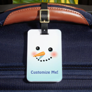 Frosty Snowman Face Cartoon Gepäcktag Gepäckanhänger