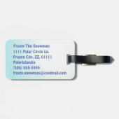 Frosty Snowman Face Cartoon Gepäcktag Gepäckanhänger (Rückseite horizontal)