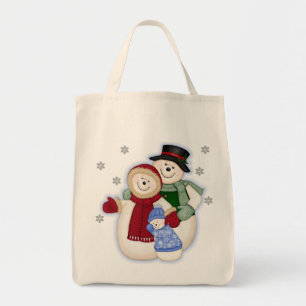 Frosty Snowman Family - Blue Tragetasche