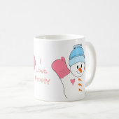 Frosty Snowman in Pink Kaffeetasse (VorderseiteRechts)