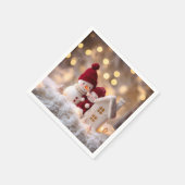 Frosty Snowman Siblings Winter Joy Serviette (Ecke)