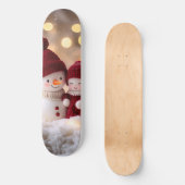 Frosty Snowman Siblings Winter Joy Skateboard (Vorderseite)