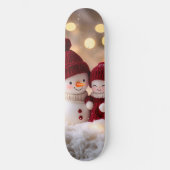 Frosty Snowman Siblings Winter Joy Skateboard (Vorderseite)