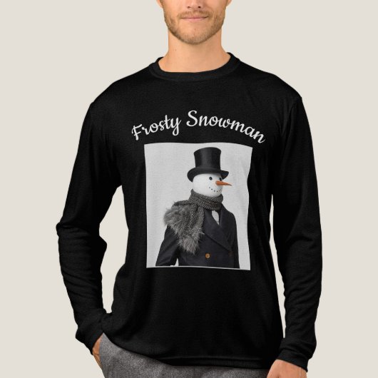 Frosty Snowman Simple Elegant Chirstmas Snowman Tri-Blend Shirt (Vorderseite)