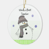 Frosty Snowman World's BestTeacher Keramikornament (Links)