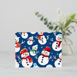 Frosty Snowmen Weihnachtskarte Folien Feiertagspostkarte