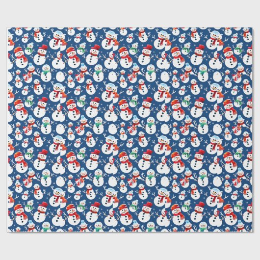 Frosty Snowmen Wrapping Paper Geschenkpapier (Flach)