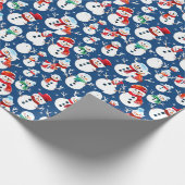Frosty Snowmen Wrapping Paper Geschenkpapier (Ecke)