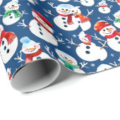 Frosty Snowmen Wrapping Paper Geschenkpapier (Rolleneckpunkt)