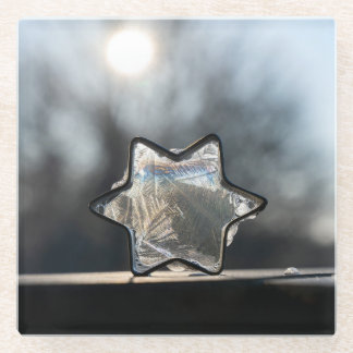„Frosty Star“  Gefrorener Stern  Glasuntersetzer