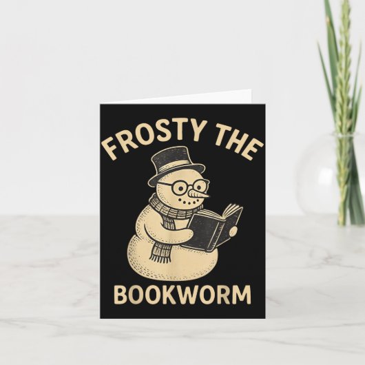 Frosty The Bookworm Snowman Reading Karte (Vorderseite)