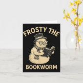 Frosty The Bookworm Snowman Reading Karte (Gelbe Blume)
