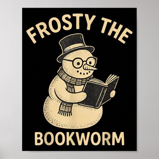 Frosty The Bookworm Snowman Reading Poster (Vorne)