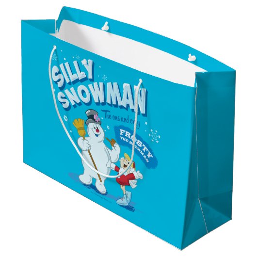 Frosty the Snowman™ | "Alberner Schneemann" Große Geschenktüte (Rückseite Schrägansicht)