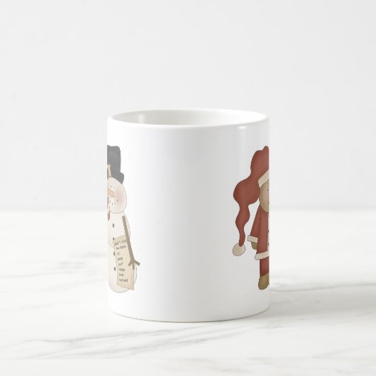 Frosty the Snowman and Santa Claus Kaffeetasse (Mittel)