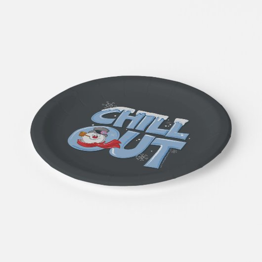 Frosty the Snowman™ | Auskühlen Pappteller (Schrägansicht)