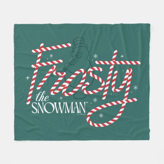 Frosty the Snowman Candy Cane Logo Fleecedecke (Vorderseite (Horizontal))