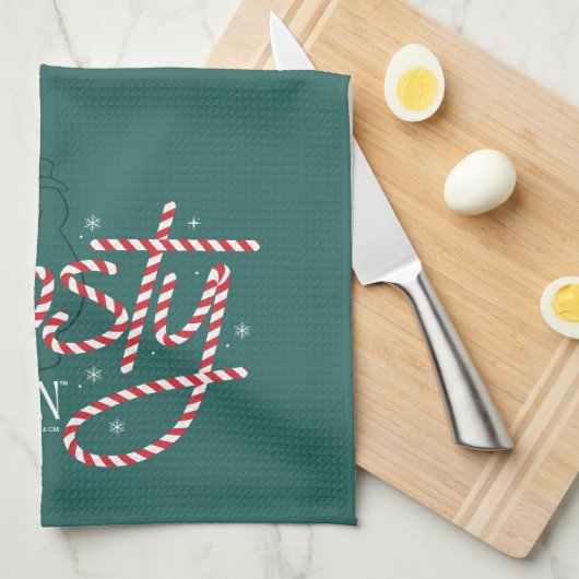 Frosty the Snowman Candy Cane Logo Geschirrtuch (Viertel Falte)