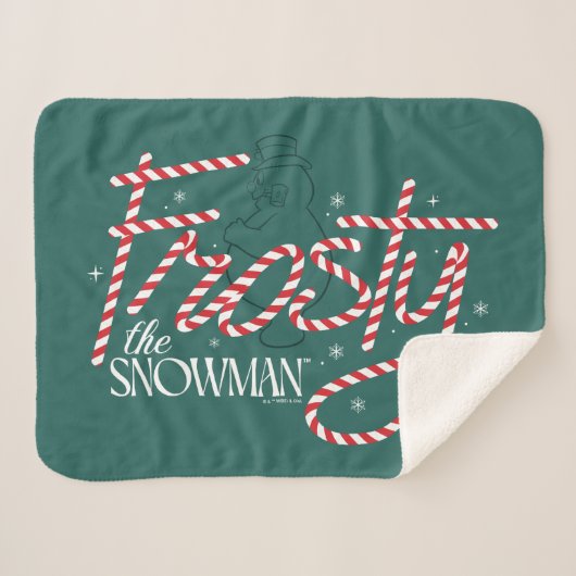 Frosty the Snowman Candy Cane Logo Sherpadecke (Vorderseite (Horizontal))