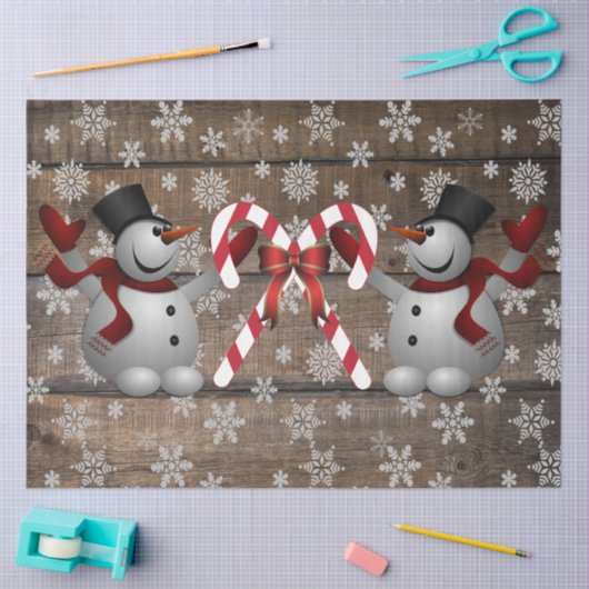 Frosty The Snowman Candy Canes Snowflakes Seidenpapier (Basteln)