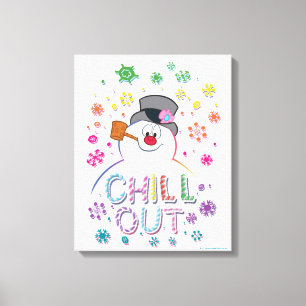 Frosty the Snowman™   "Chill Out" Regenbogenfarb Leinwanddruck