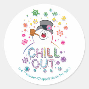 Frosty the Snowman™   "Chill Out" Regenbogenfarb Runder Aufkleber