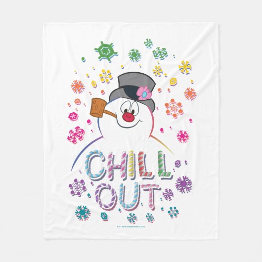 Frosty the Snowman™ | "Chill Out" Regenbogenfarben Fleecedecke (Vorderseite)