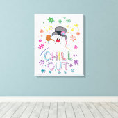 Frosty the Snowman™ | "Chill Out" Regenbogenfarben Leinwanddruck (Insitu (Holzboden))