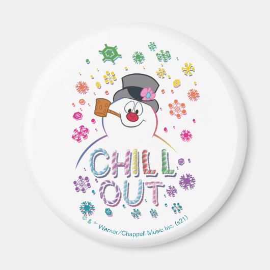 Frosty the Snowman™ | "Chill Out" Regenbogenfarben Magnet (Vorne)