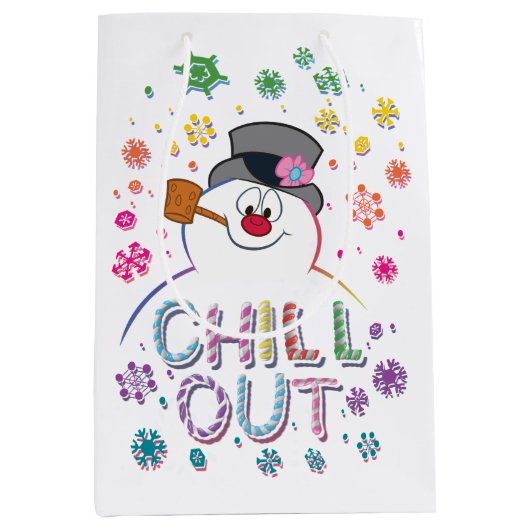 Frosty the Snowman™ | "Chill Out" Regenbogenfarben Mittlere Geschenktüte (Vorderseite)