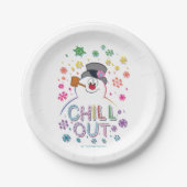 Frosty the Snowman™ | "Chill Out" Regenbogenfarben Pappteller (Vorderseite)