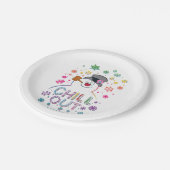 Frosty the Snowman™ | "Chill Out" Regenbogenfarben Pappteller (Schrägansicht)