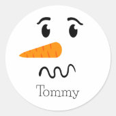 Frosty the Snowman Confuse Face Runder Aufkleber (Vorderseite)